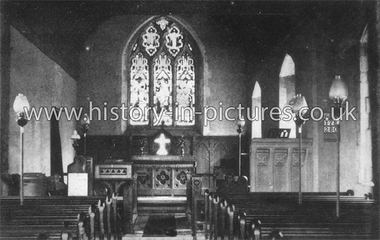 Interior St Mary's church, Ramsden, Essex. c.1915